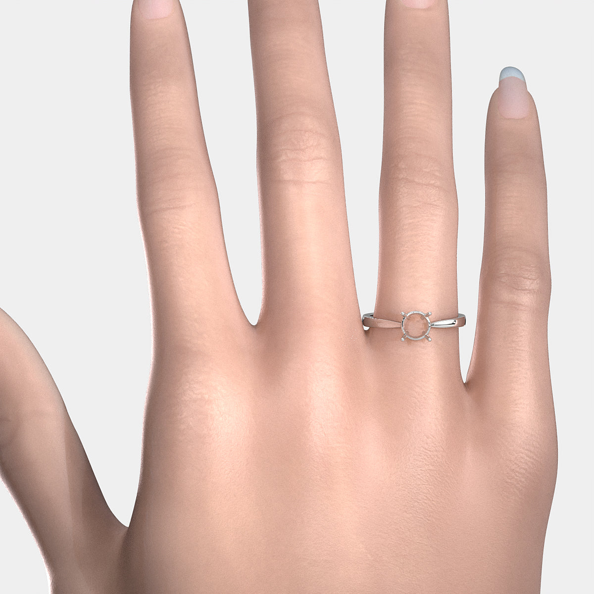 4g Four Prong Setting Solitaire Semi Mount Engagement Ring